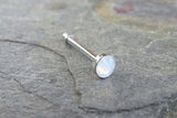 Tiny Nose Ring Opal Nose Piercing 2mm White Opalite Nose Bone