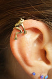 Gold Tree Frog Ear Cuff Jacket No Piercing Non Pierced