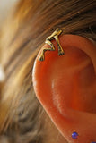 Gold Tree Frog Ear Cuff Jacket No Piercing Non Pierced