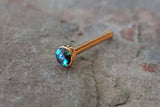 Black Opal Rose Gold Nose Ring Rose Gold Nose Stud