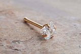 Diamond Square Rose Gold Nose Stud Rose Gold Nose Ring